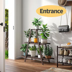 Plant Stand Indoor, Outdoor bamboo Plant Rack for Multiple Plants, 3 Tier 8 Potted Flower Holder Ladder,Plant Shelf Ladder Table Plant Pot Stand for Living Room, Patio, Balcony (Brown)