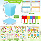 Capoda 48 Sets Garden Flower Pots Crafts Kit DIY Spring Plastic Seedling Nursery Pots with Stickers Plant Labels Growth Charts Planting Growing Tools Classroom Activities Project Gifts (Square)