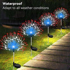 Slyuexu Solar Garden Lights Outdoor Waterproof, 2 Pack 120 LED Solar Firework Lights Decorative Garden Décor Outside for Flowerbed Pathway Party Christmas Decoration, Multicolor