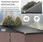 Aoxun 9.4x7.3x6.5 FT Outdoor Metal Storage Shed with Lockable Door- Ideal for Tools, Garden Equipment & Bikes, Includes Base, Perfect for Patio Placement