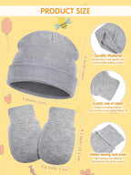 Geyoga 12 Pieces Newborn Hat Mittens Gloves Set Baby Boys Girls Cotton Baby Beanie for 0-12 Months