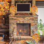 Autumn Fake Hanging Plants with Pot, 2 Pack Artificial Hanging Plants, Faux Anthurium Leaf Hanging Basket Plant for Wall Home Room Indoor Outdoor Office Decor