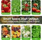 Hydroponic Grow Tower 12 Tiers 60 Holes, 6.6Gal Indoor Vertical Garden System with Water Pump, Automatic Water Circulation - Garden Hydroponic Growing Kit for Leafy Vegetables, Herbs, Strawberries