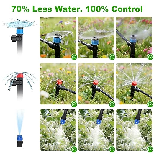 Compact Programmable Solar Automatic Plant Waterer Kit Work with Indoor Outdoor,Self Watering Drip Irrigation Pump Indoor/Outdoor Vacation Free (236 FT (36FT Main Tube+200FT Distribution Tube) Kit)
