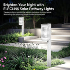 ELECLINK Solar Pathway Lights Outdoor, 6 Pack Upgraded Outdoor Solar Lights for Outside Super Bright Up to 12Hrs, IP65 Waterproof Solar Garden Lights for Yard Landscape Path Walkway Decor(Cool White)