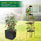 MQFORU 2Pack Raised Garden Bed Planter Boxes with Trellis, 57" Self-Watering Tomato Planter Boxes with Trellis for Climbing Vegetable and Plants, Tomato Cage for Indoor Outdoor Use