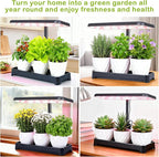 Indoor Herb Garden with Grow Light, Full Spectrum LED Planter for Kitchen Herbs & Houseplants, Height Adjustable Indoor Growing System for Home & Apartment Decor (Not Pots) (Black, 16.5*6.5*4 inch)
