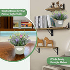 Artificial Plants Greenery Faux Lavender Flowers Purple in Pot 10" Tall Fake Potted Plant for Home Living Room Patio Coffee Table Farmhouse Aesthetic Bedroom Bathroom Decor