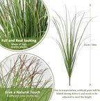 14 Bundles Artificial Onion Grass Plants Outdoor 20 Inch Fake Shrubs Artificial Tall Wheat Grass UV Resistant Greenery Stems Faux Bushes Plant for Indoor Outdoor Garden Office Home Decor