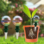 2 Pack Glass Self-Watering Globes for Plants, 6oz Automatic Plant Waterer Bulbs with Terracotta Slow Release Spikes, Vacation Indoor Outdoor Houseplant Watering Devices