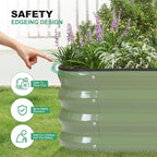 1MORE Raised Garden Bed -5X3X1 Galvanized Planter Box for Outdoor Gardening,4 in 1 Modular Raised Bed Kit with Protective Tape, Gloves for Herb,Ideal for Vegetables and Plants.Green-1Pack