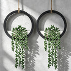 Boho Wall Decor, 2Pcs Fake Hanging Plants Artificial Succulents, Indoor Hanging Planter Greenery Decor, Perfect for Bathroom Living Room Bedroom Office Washroom, Faux Succulent Wall Floating Plants