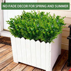 TURNMEON 20 Bundles Artificial Greenery Plants Outdoor Spring Summer Decor, UV Resistant Fake Plants Boxwood Shrubs Grass,Faux Eucalyptus Flowers for Farmhouse Gardens Home Patio Indoor Outdoor(Green)