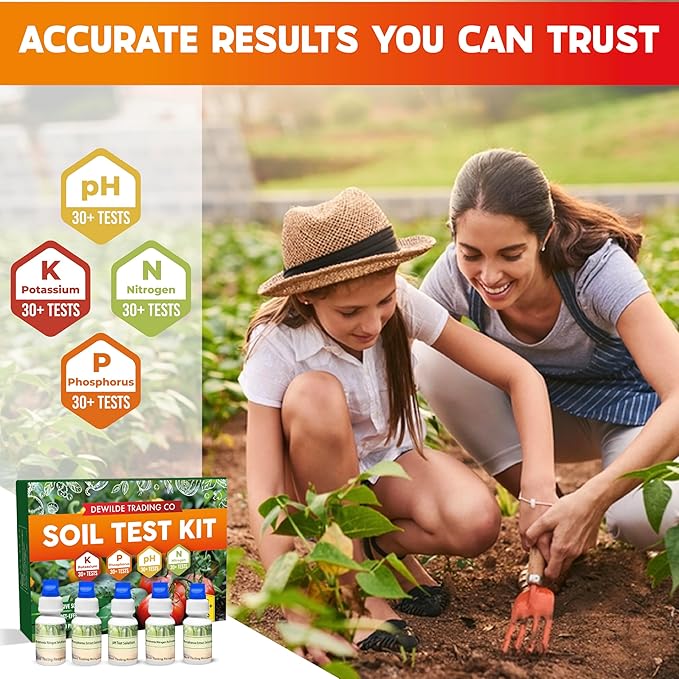 Soil Test Kit -140 Test- 2026 Version- Testing PH Ammonia Nitrogen Phosphorus and Potassium - Tester for Your Vegetable Garden Lawn and Soil