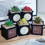 Temlum 2.5 Inch Succulent Wrap Bags (Fits 2.5″ Pots) with Thank You & Watch Me Grow Stickers, Small Gift Box for Wedding, Baby Shower, Succulent Party Favors for Guests (Black 40pcs)