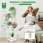 TOSKING 5 Tier Tall Plant Stand Indoor Outdoor,Anti-Tip Plant Stand indoor, Wide Base for Pots, Child and Pet Friendly,Heavy Duty Corner Shelf for Plants & Decor, Space Saving ,Tiered Metal Flower Pot Stand for Balcony, Garden, Living Room, Patio (Whit...