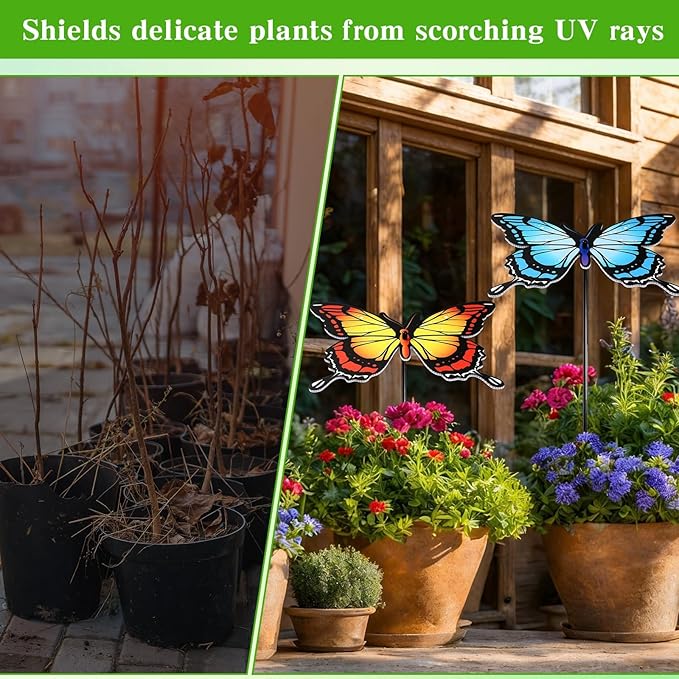 4 Pack Corrugated Plastic Plant Umbrellas for Outdoor Plants 12 Inch Garden Plant Shade Cover Hot Sun Animal Plants Umbrella for Patio, Potted Plant and Garden Beds Decor