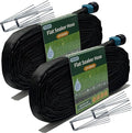 2026 Flat Soaker Hose 100 ft with Stakes for Garden, 50ft x 2 Linkable Drip Hose Diy Garden Irrigation System Saving 80% Water, Dual-layer Leak-free Design Water Hose with Holes