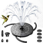 AISITIN DIY Solar Fountain Pump for Water Feature with 3.9ft Cord, Solar Bird Bath Fountain with 6 Nozzles, Solar Powered Water Floating Fountain for Bird Bath, Garden, Ponds Fish Tank, Outdoor