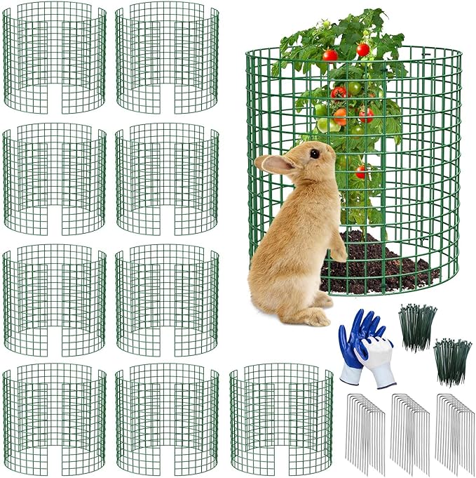 10 Pack Plant Protectors from Animals |30PCS13 x13 Metal Wire Mesh Garden Plant Cages for Gardening Supplies | Chicken Wire Cloche Plant Protectors for Rabbits Chickens Ducks