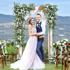 Giantex 7FT Wood Garden Arbor Trellis, Wooden Wedding Arch for Ceremony Party, Outdoor Archway Pergola for Climbing Plants, Pathway, Yard, Garden Decor, Easy Assembly (Honey Brown, 55''W x 85''H)