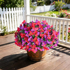 Bougainvillea Artificial Flowers for Outdoors Faux Plants Spring Decor, 4 Bundles Realistic Fake Silk Bougainvillea for Outside UV Resistant Faux Flowers for Outdoor Planters Porch Patio Garden Home