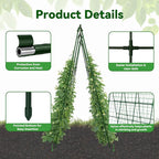 Cucumber Trellis - 49.4"*49.4" Metal Garden Trellis for Climbing Plants, Garden Trellis with Plastic-Coated Steel Pipe, A Frame Trellis for Cucumbers, Peas, Morning Glories(Green)