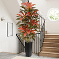 Artificial Red Dracaena Tree - 7FT Tall Fake Plants with Black Square Planter - Artificial Plants Indoor Floor Plant in Pot - Large Tropical Fake Yucca Potted Tree for Home Office Living Room Decor