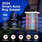 Bug Zapper Outdoor, Mosquito Zapper 2 in 1 Portable & Rechargeable Bug Zapper Outdoor with 5000mAh Battery & LED Night Light, 4000V Electric Fly Zapper for Outside,Patio,Backyard,Garden Yellow