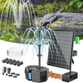 POPOSOAP Solar Pond Filter with Fountain Pump Built-in Battery Backup | 8W Solar Pond Pump with 8 Nozzles & 5Ft PVC Tubing, Dry-Run Protection for Outdoor Ponds Bird Baths DIY Water Feature