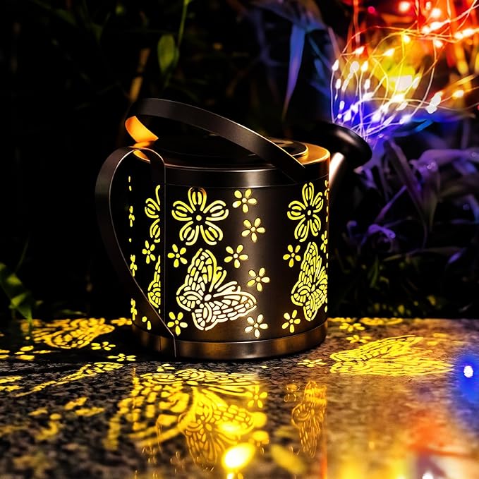 Solar Watering_Can Light, Solar Lights Outdoor Decor, Garden Decor Lights for Yard, IP65 Waterproof Hanging Lantern Lights, Gifts for Women Mom, for Yard Patio Lawn Pathway Landscape (Multicolour)