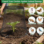 Cyrico 12 Pcs Plant Protectors from Animals, Chicken Wire Cloche Kit with Stakes and Labels, Metal Mesh Garden Cloches Keeps Out Rabbits, Squirrels and Birds for Seedlings Vegetables Flowers Outdoor