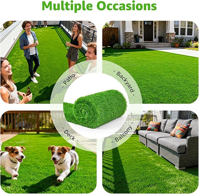Artificial Turf Grass Outdoor: Grass Pad for Dogs Indoor Potty Training, Replacement Turf Rug for Patio Balcony Apartment Landscape Decoration, Easy to Clean with Drainage Holes(3.21x6.50ft)