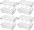 4 Pcs Mealworm Breeding Kit - to Breed Live Mealworms, Clear Mealworm Farm Containers for Live Mealworms, Reptiles, Lizards, Frogs,Tortoises (5.3"x3.5"x4")