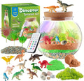 JOYEEMAX Dinosaur Light-Up Terrarium Kit for Kids - LED Night Light Birthday Gift for Boys Ages 4 5 6 7 8-12 Year Old - Dinosaur Toys for Boys - DIY Arts and Crafts Kit for Kids