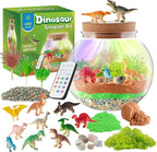 JOYEEMAX Dinosaur Light-Up Terrarium Kit for Kids - LED Night Light Birthday Gift for Boys Ages 4 5 6 7 8-12 Year Old - Dinosaur Toys for Boys - DIY Arts and Crafts Kit for Kids