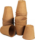 Daniel's Plants 4" Naked Pots | Large Natural Plantable Seed Starter Pots | OMRI-Listed Biodegradable for Seedlings | Enhanced Aeration | Earth Friendly - Peat Free | 30 Pack 4 Inch Round