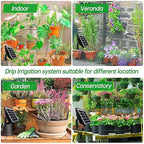 Solar Spray Irrigation System Kit, Automatic Self Watering System, Solar Powered, Weather Suitable for Greenhouse Garden Lawn