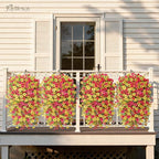 Artificial Hanging Flowers for Outdoors Spring Summer Decoration, 4PCS UV Resistant Silk Fake Hanging Plants for Patio Porch Front Yard Window Garden Indoor Decor(Hot Pink&Yellow,4PCS)