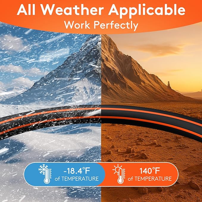 Flexibility Garden Hose, 10ft x 5/8", No-Kink, Wear-Resistant & Freeze-Resistant, Flexible Water Hose, Rubber Hose With Male/Female Fittings, Working Pressure 200 PSI,Burst 600 PSI, 3/4'' GHT