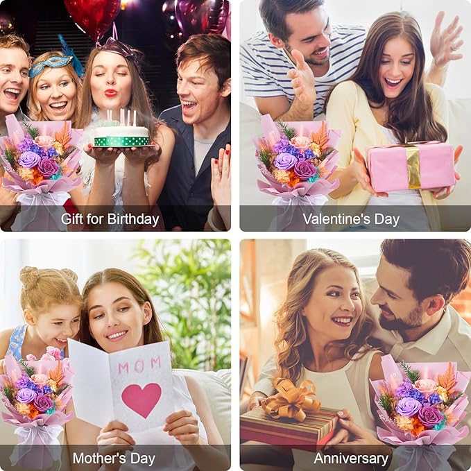 Forever Flower,Flower for Delivery,Roses Bouquet Lasting for 3 years,Birthday Flowers,Sympathy Flowers,Gifts for Her Women Mom Grandma Wife Friends