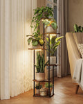 Plant Stand with Grow Light for Indoor Plants Corner Plant Stand 6 Tier Metal Plant Shelf Tall Plant Stand Plant Table Flower Stand for Living Room Bedroom Balcony Patio Brown Oak