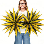Artificial Green Edged Gold Leaf Spiny Agave Plant with 23 Leaves, 31.49in Faux Agave for Indoor & Outdoor Home Decor Perfect for Porch Living Room Bedroom Patio & Office（2 Pack）