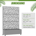 Casaphoria Metal Raised Garden Bed with Trellis and Wheels, 72"x47"x16" Planter Box for Climbing Plants, Vegetables & Vines, Features Drainage Holes and Privacy Screen, Grey-Net