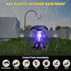 Qualirey Solar Bug Zapper Outdoor Waterproof Mosquito Repellent Outdoor Solar Zapper Plastic Ring Bug Lights Insect Mosquito Killer Lamp(Antique Brass,2 Pcs)