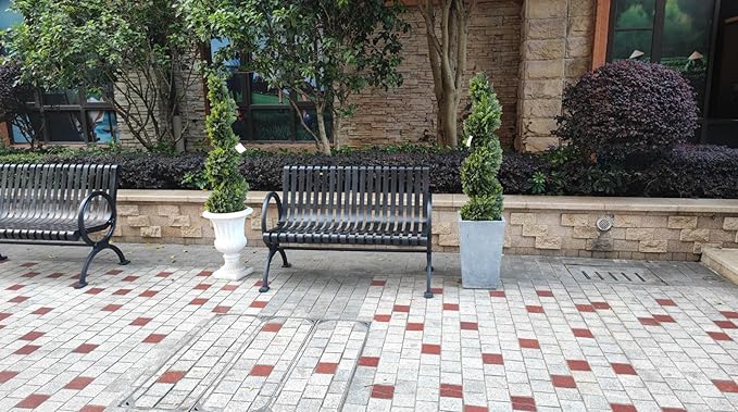 ALL SEASON GREEN 48.5'' Artificial Outdoor Plants Boxwood Topiary Spiral Front Porch Decor Tree Potted