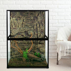 REPTIZOO 135 Gallon Glass Reptile Terrarium Tank, 36" x 18" x 48" Wide & Tall Reptile Terrarium, Chameleon Cage with Sliding Front Door Top Screen Ventilation, Easy Assembly