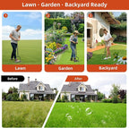 GAINO Manual Lawn Aerator Tool with 15 Spikes, 32"-35" Adjustable T-Handle Aerator for Lawn, Automatic Dirt Ejection Design, Heavy Duty Yard Grass Aerator for Soil Compaction，Black