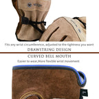 WZQH Leather Work Gloves for Men or Women. X-Large Glove for Gardening, Tig/Mig Welding, Construction, Chainsaw, Farm, Ranch, etc. Cowhide, Cotton Lined, Utility, Firm Grip, Durable. Coffee-grey XL
