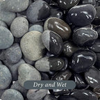 River Rocks, 40lbs Black Pebbles for Indoor Plants, 1-2 Inch Aquarium Rocks, Natural Stones for Landscaping Garden Paving Plant Rocks Crafting Walkways